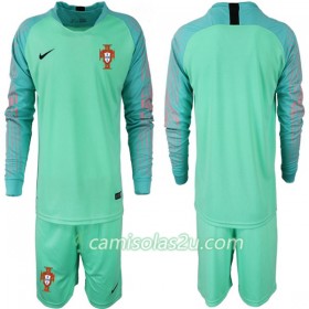 Camisolas de Futebol Portugal Guarda Redes Criança Equipamento Copa do Mundo 2018 Manga Comprida